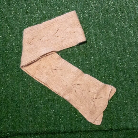 VINTAGE CASTLERIG CASHMERE SCARVE LIGHT CREAM PINK WOMENS WINTER CLASSIC - Picture 3 of 7